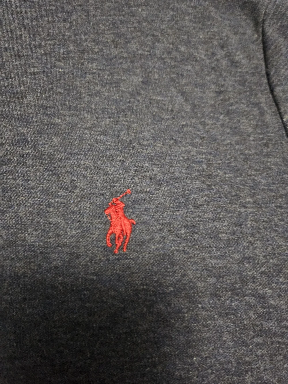 Polo by Ralph Lauren Men's Navy Heather Polo Shirt with Red Pony